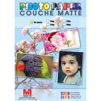Giấy couche mờ 300g A3 (50 tờ/ xấp) - Máy in & Vật tư chính hãng Mực In Mạnh Tài