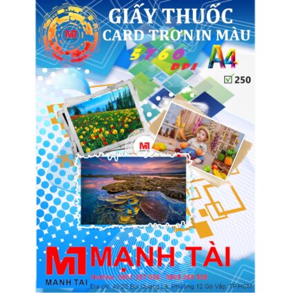 Giấy in màu – giấy thuốc 250g – A4 (50 tờ/xấp) - Máy in & Vật tư chính hãng Mực In Mạnh Tài