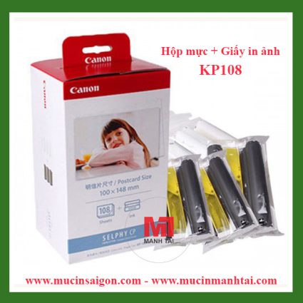 Giấy In Ảnh Canon KP108 Dùng Cho CP1300 - Máy in & Vật tư chính hãng Mực In Mạnh Tài