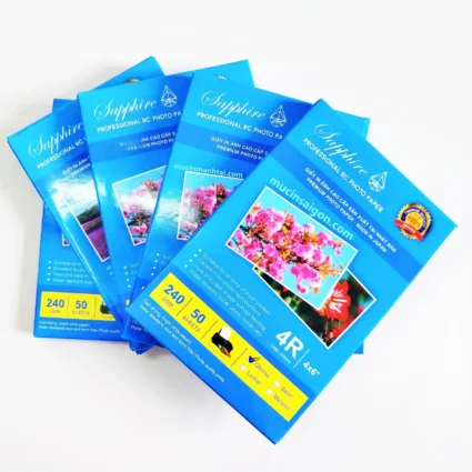 Giấy In Ảnh Sapphire RC Bóng 10×15 240gsm - Máy in & Vật tư chính hãng Mực In Mạnh Tài