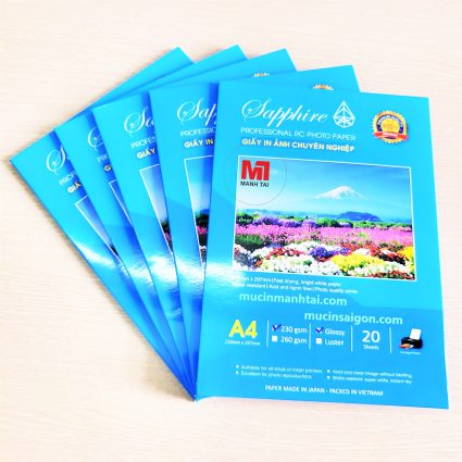 Giấy In Ảnh Sapphire RC Bóng A4 230gsm - Máy in & Vật tư chính hãng Mực In Mạnh Tài