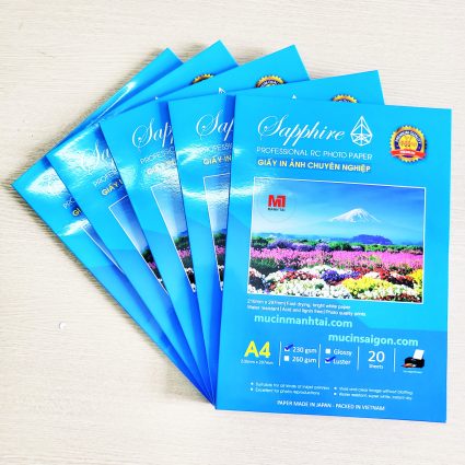 Giấy In Ảnh Sapphire RC Lụa A4 230gsm - Máy in & Vật tư chính hãng Mực In Mạnh Tài
