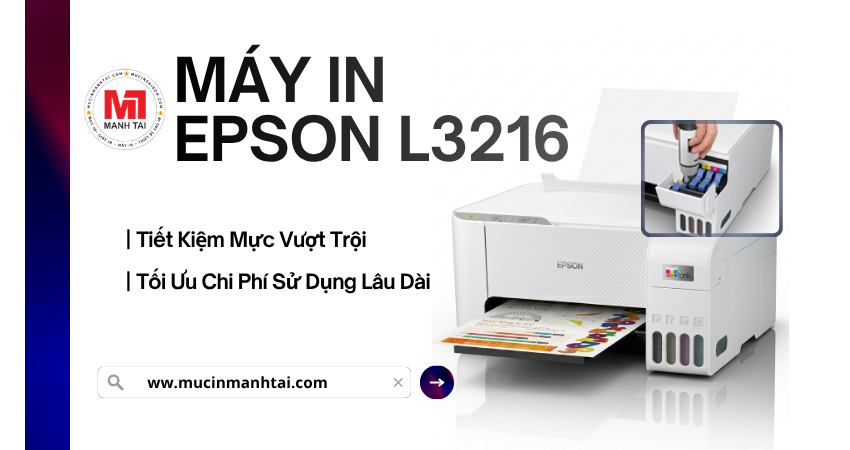 Hệ thống mực Epson EcoTank L3216 giúp tiết kiệm chi phí in ấn