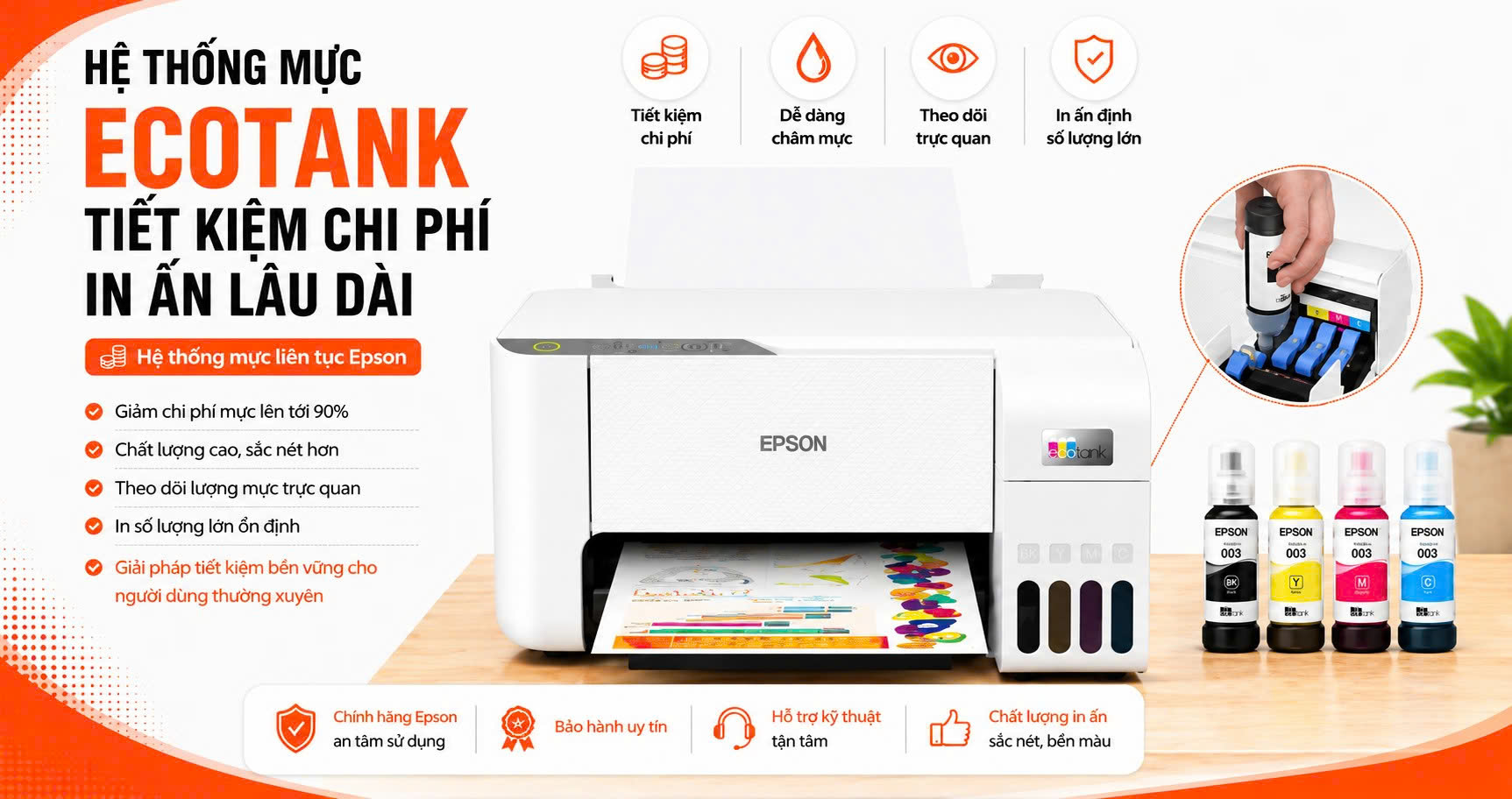 Epson EcoTank L3256 tiết kiệm mực in và giảm chi phí sử dụng lâu dài
