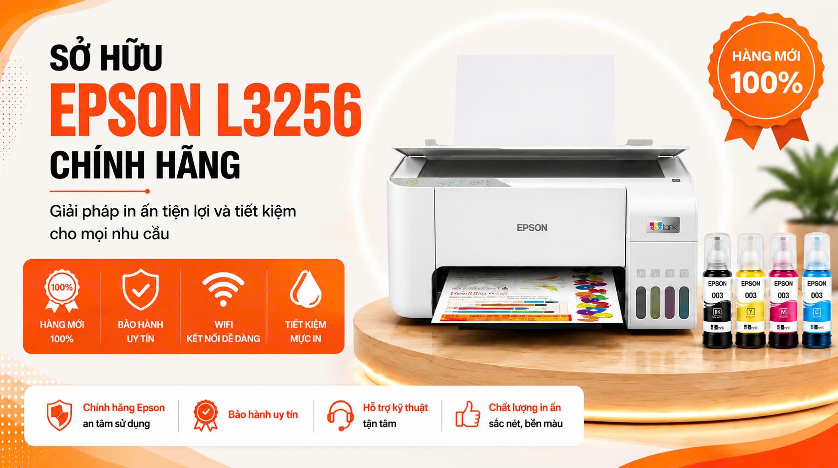 Mua máy in Epson L3256 chính hãng đa năng WiFi tiết kiệm mực