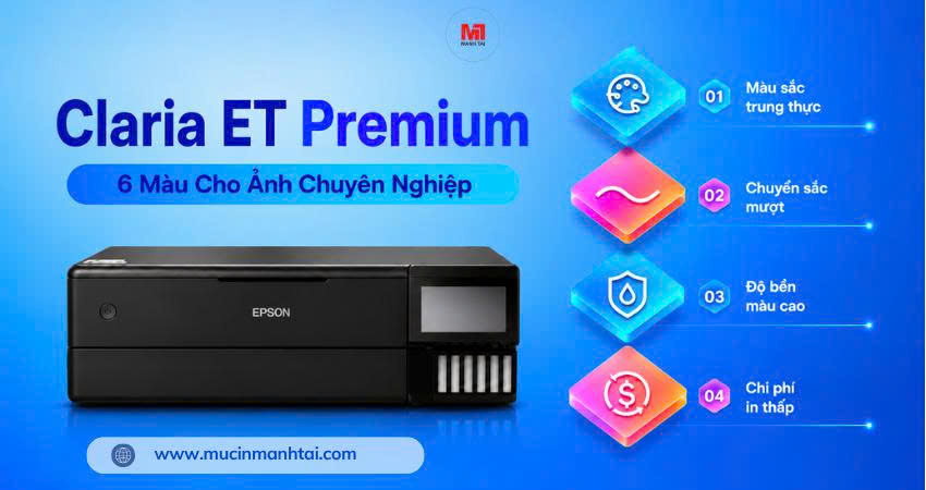 Máy In Epson EcoTank L8180 A3+ Wifi Chính Hãng 2 Banner hệ mực Epson Claria ET Premium trên Epson L8180