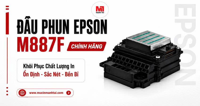 Banner đầu phun Epson M887F chính hãng giúp khôi phục chất lượng in sắc nét và ổn định