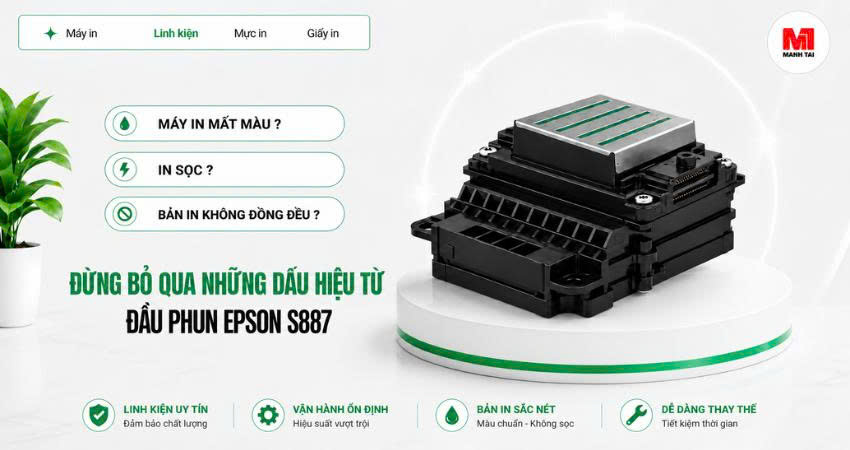 Dấu hiệu đầu phun Epson S887 bị lỗi