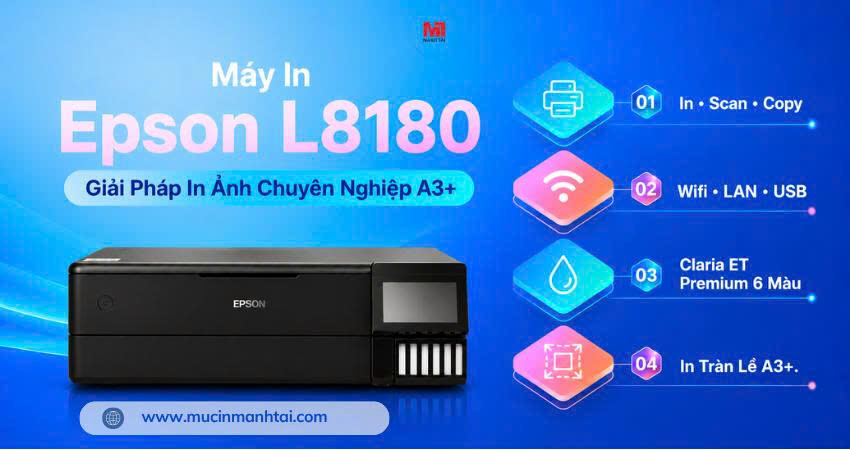 Máy In Epson EcoTank L8180 A3+ Wifi Chính Hãng 1 Banner máy in Epson L8180 A3+ Wifi in ảnh chuyên nghiệp