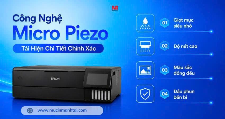 Máy In Epson EcoTank L8180 A3+ Wifi Chính Hãng 3 Banner công nghệ Micro Piezo Epson L8180