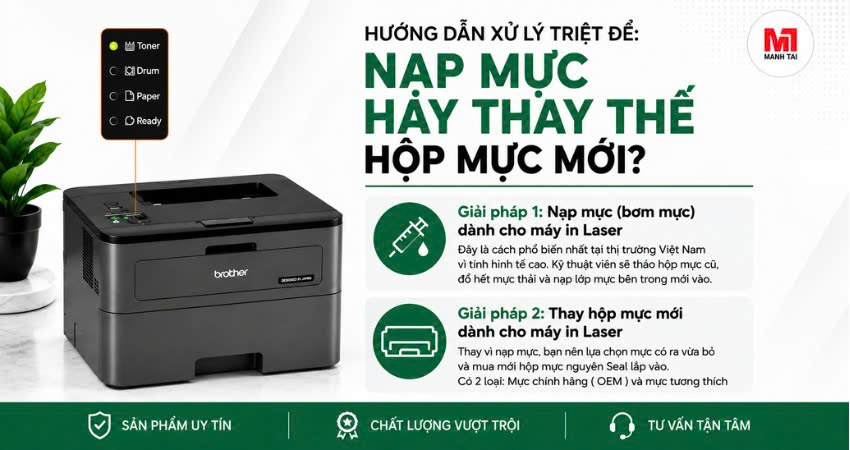 Dấu hiệu máy in hết mực 