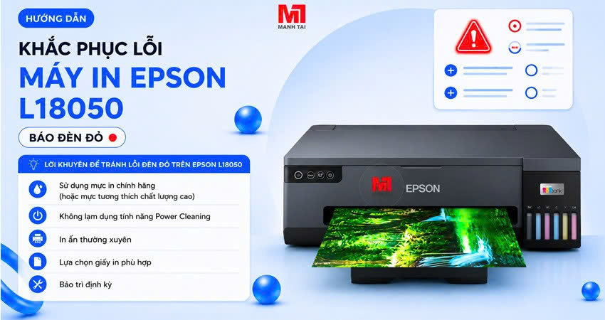 Máy in Epson L18050 báo đèn đỏ
