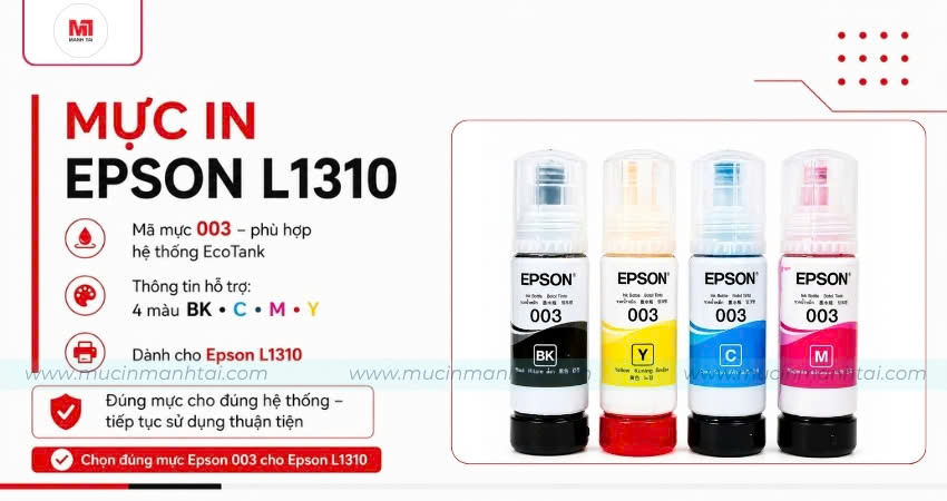 Mực in Epson L1310 mã 003 dành cho hệ thống EcoTank
