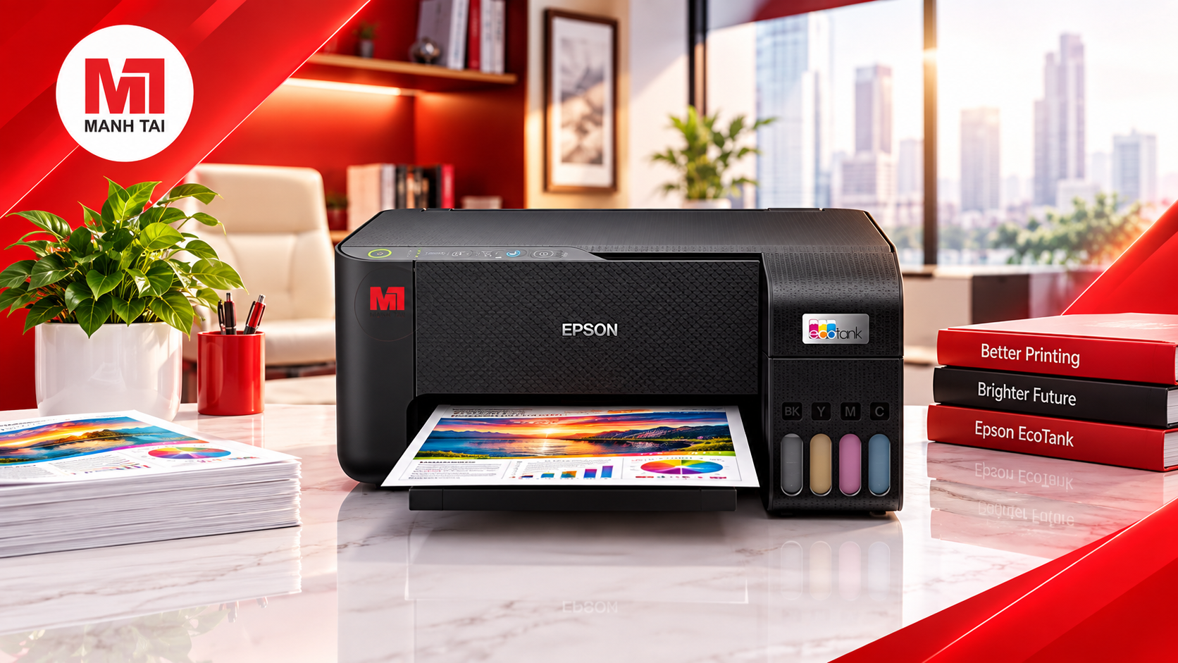 Epson L3250 tích hợp in, scan, copy và kết nối Wi-Fi, phù hợp gia đình và văn phòng tại nhà.
