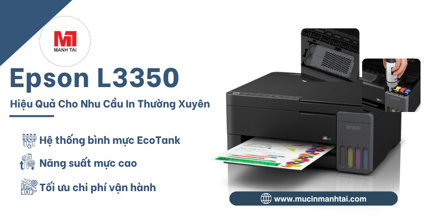Epson L3350 EcoTank với hệ thống bình mực cho chi phí in thấp