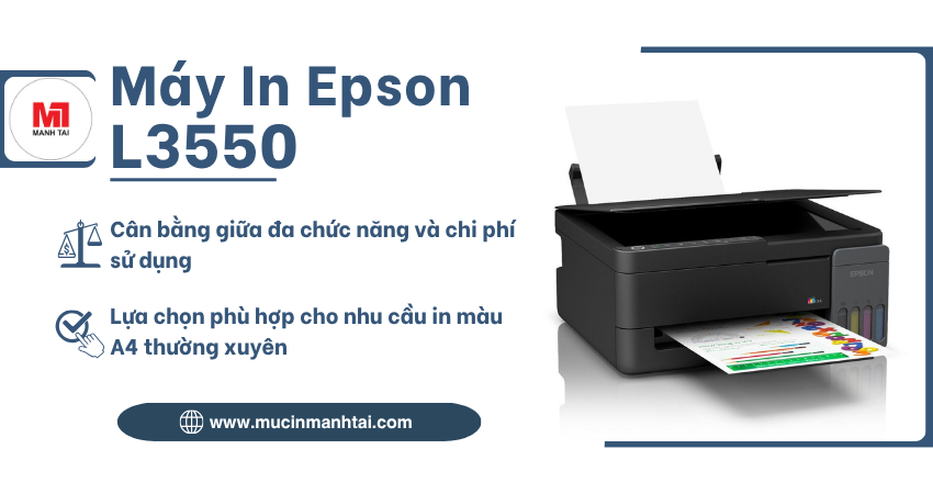 Epson L3350 lựa chọn máy in màu A4 đa chức năng cho nhu cầu sử dụng thường xuyên
