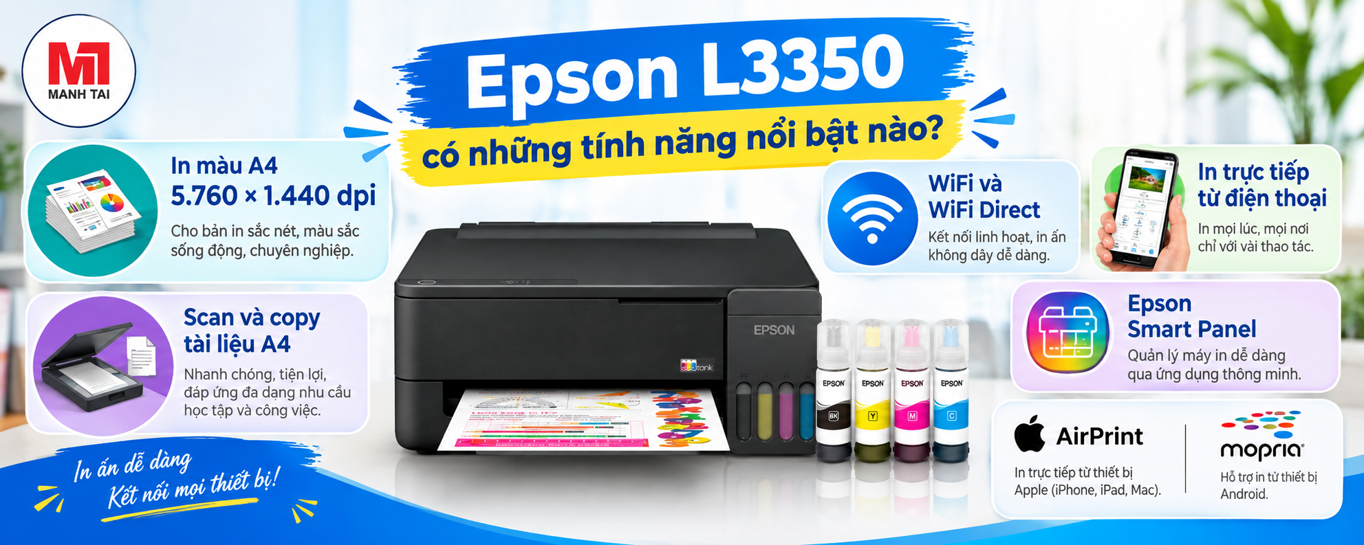 Tính năng nổi bật của Máy in màu Epson L3350