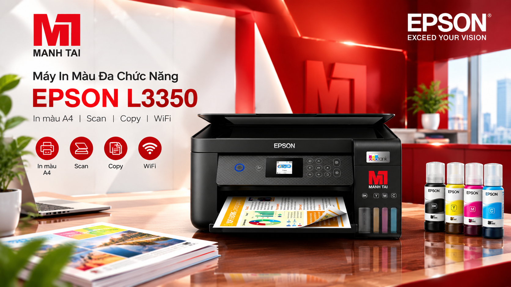 Máy in màu đa chức năng Epson L4260 hỗ trợ in hai mặt tự động