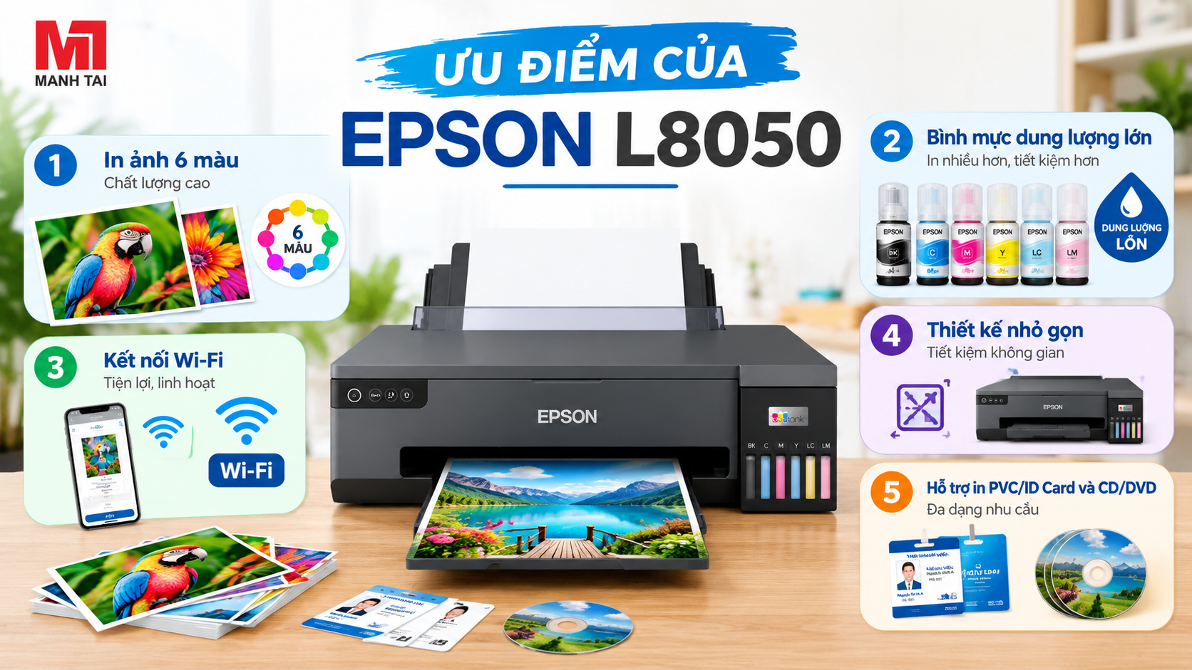 Epson L8050 có tốt không? Có nên mua không? 3 Ưu điểm của Epson L8050