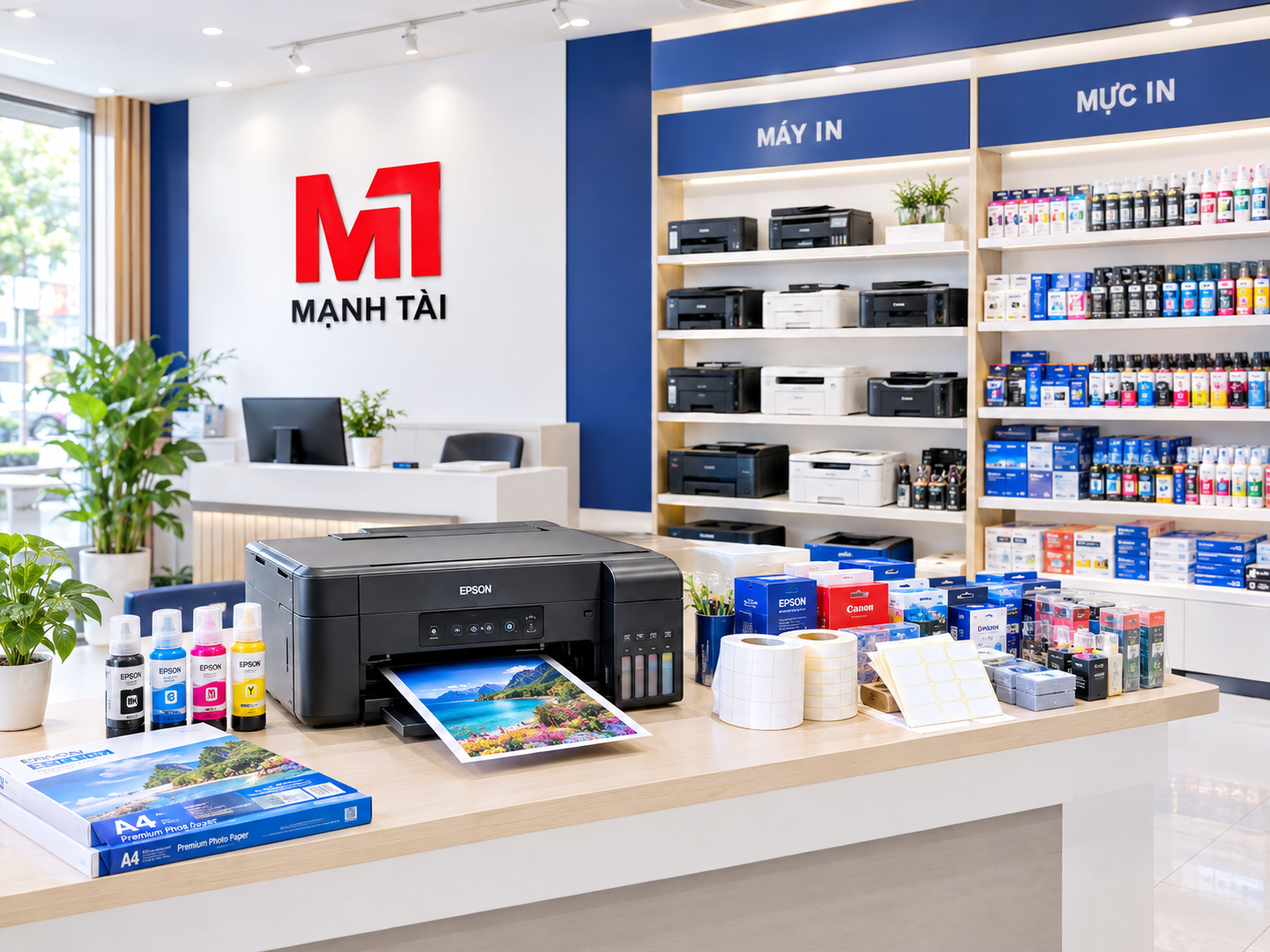 Showroom và giải pháp máy in mực in chính hãng tại Mực In Mạnh Tài